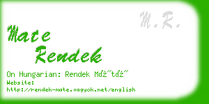 mate rendek business card